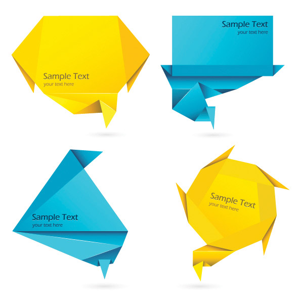 free vector Colorful origami decorations vector graphics 5